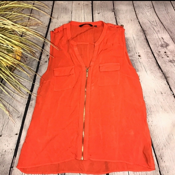 Kardashian Kollection Tops - Kardashian Kollection Orange Sleeveless Top